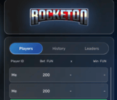 Rocketon player activity and betting history interface
